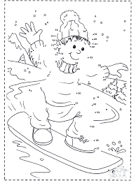 Posted in coloring for boys. Numberdrawing Snowboard Snowboarding