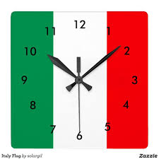 Italy Flag Square Wall Clock Zazzle Com In 2020 Square Wall Clock Wall Clock Clock