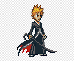 Elige uno de los dibujos y comienza a colorear, elige un color y fíjate. Ichigo Kurosaki Pixel Art Bleach Ichigo Kurosaki Talon Dibujos Animados Png Pngegg