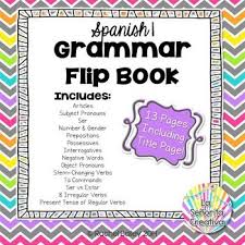 Spanish 1 Grammar Review Flip Book For Interactive Notebooks Spanish 1 Teaching Spanish Learning Spanish