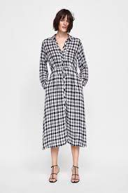Image 1 Of Plaid Shirt Dress From Zara Checked Shirt Dress High Fashion Street Style Dresses