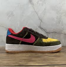 Down below, lime green stitching on the white midsole provides an energetic punch of contrast with a classic gum outsole to complete the look. Buy Nike Air Force 1 Low Cactus Jack Dark Yellow Light Dark Browm Military Green Pink Blue Cn2405 900 Men Air Shoes
