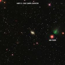La imagen se creó a partir de imágenes tomadas. Astronomia Arp Astrocatalogo De Galaxias Peculiares Arp 12 Cancer Ngc2608 Mcg 05 20 027 Pgc24111 Ugc4484