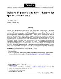 However, little is known about whether these treatments influence inflammation and cellular stress in human skeletal muscle after exercise. Pdf Inclusion In Physical And Sport Education For Special Movement Needs