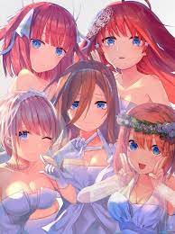 nakano nino, nakano miku, nakano yotsuba, nakano itsuki, and nakano ichika  (go-toubun no hanayome) drawn by slime07 | Danbooru
