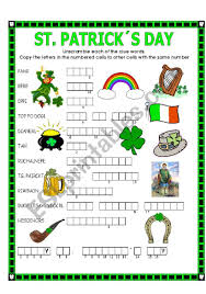 I remember as a little girl, when i would go visit my grandparents, my grandpa would always flip open the sunday paper to the crossword puzzle and he wouldn't leave the table until he finished it. Double Puzzle St Patrick S Day Key Esl Worksheet By Lupiscasu