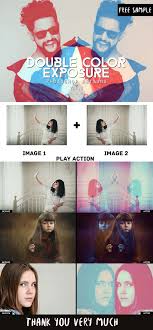 Free Double Color Exposure Photoshop Actions Vol 2 Photoshop Actions Photoshop Photoshop Tutorials Free