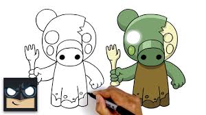 How To Draw Zompiggy Roblox Youtube Drawings Roblox Birthday Party Invitations Printable