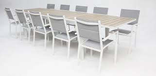 Madagascar 11 Piece Extendable Dining Setting White In 2021 Aluminium Outdoor Furniture Outdoor Furniture Stores Dining Set
