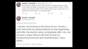 Most adults are going to receive a trump stimulus check, and lawmakers are hoping that they'll use them to pay bills and buy goods and services. President Trump Says No To A Second Stimulus Until After Election 13newsnow Com