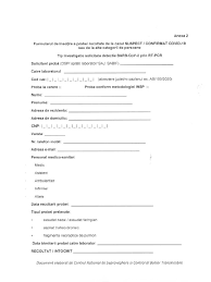 Cnscbt asigura coordonarea profesionala specifica a institutului, a retelei nationale de supraveghere epidemiologica si controlul bolilor transmisibile. Formular Covid Pdf