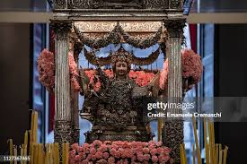 The bust containing the torso and the skull of Saint Agatha stands... News  Photo