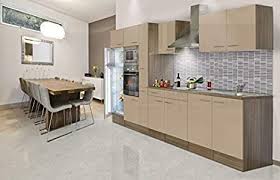 For refurbished top brand name appliances. Respekta Fitted Kitchen Kitchenette 360 Cm Cappuccino Oak York Shine Amazon De Kuche Haushalt