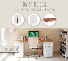 diy office desk made from ikea kitchen