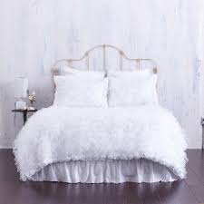 Fur comforter faux fur bedding tanning hides coyote hunting pheasant hunting archery hunting predator hunting blankets for sale soft blankets. White Ruffled Duvet Cover With Rosette Trim Chenille Top Shabby Chic Style Bedroom Los Angeles By Cloud Hunter Houzz Nz