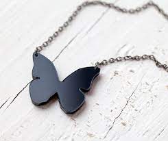 Black Butterfly Necklace Butterfly Jewelry Black Butterfly Etsy Butterfly Necklace Butterfly Jewelry Black Butterfly