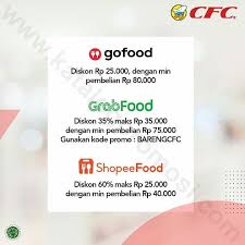 Check spelling or type a new query. Promo Cfc Diskon Hingga 60 Khusus Pemesanan Via Gofood Grabfood Shopeefood
