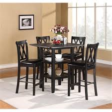 The classic designs generally have an extending option. Norman 5pc Dining Set Table 4 Chairs In Black Walmart Com Walmart Com