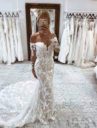 Blue By Enzoani Naroza Off The Shoulder Lace Wedding Gown Buy Or Rent At Bridal Wardrobe Wedding Dresses Bridal Wardrobe Wedding Dresses Lace