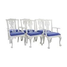 White Painted Chippendale Dining Chairs Set Of 6 Chairish Dining Chairs Dining Chair Set Chair