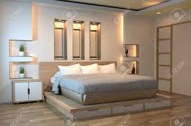 As it is hot in summer in japan, people of this country often use sliding walls shoji, made. Modern Zen Peaceful Bedroom Japan Style Bedroom With Shelf Wall Design Hidden Light And Decoration Japanese Style 3d Rendering Stock Photo Picture And Royalty Free Image Image 126633985