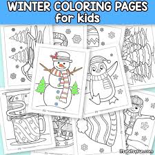 This coloring sheet shows a bunch of kids having a great time sledding down the snowy hill. Winter Coloring Pages Itsybitsyfun Com