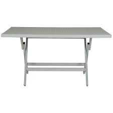 Safavieh 55 1 In Dilettie Grey Rattan Folding Outdoor Dining Table Wicker Dining Tables Folding Picnic Table Folding Dining Table