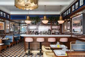 The Sumptuousness And Jet Set Glamour Of 1950s Italy Is Evoked At A Ritzy Kensington Outpost For The Irrepressible Chucs Restaurant Decor Italian Restaurant Decor Marble Bar