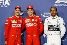 Sebastian Vettel Ferrari Charles Leclerc Ferrari En Lewis Hamilton Mercedes Amg F1