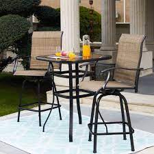 This metal outdoor furniture gives you the most wonderful view while enjoying yourself. Winston Porter Tadwick Patio 3 Piece Bistro Set Reviews Wayfair