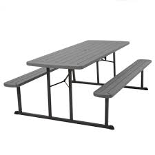 Check spelling or type a new query. Cosco Outdoor Intellifit 6 Ft Folding Blow Mold Picnic Table Gray Wood Grain Walmart Com Walmart Com