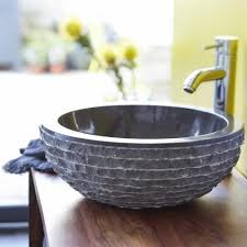 Vasque A Poser En Marbre Noir 40 Cm Meuble Salle De Bain Tikamoon Vasque Plan Vasque Vasque Noire