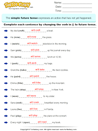 Change The Verbs To Future Tense Form Answer Simple Past Tense Future Tense Verbs Past Tense Worksheet