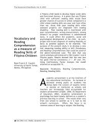 Don't forget to check our other lessons listed on. Pdf Vocabulary And Reading Comprehension As A Measure Of Reading Skills Of Filipino Children