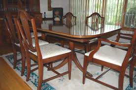 Vintage 1940 S Mahogany Banded Duncan Phyfe Style Dining Table Benck Dining Table Antique Dining Room Table Furniture