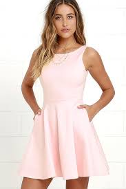 Wanderlust Blush Pink Skater Dress Pink Skater Dress Blush Pink Dresses Womens Dresses