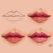Daily Arts Lips Digital Painting Tutorials Lips Drawing Digital Art Tutorial