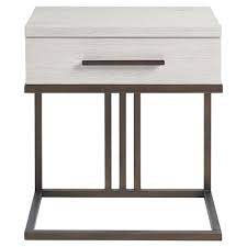 Acme carine 2 drawer nightstand in gray. Julius Modern Ivory Wood Metal Frame Nightstand Kathy Kuo Home