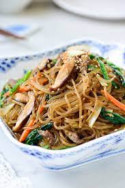 These asian inspired peanut butter noodles are so rich, creamy, savory and spicy; Japchae Stir Fried Glass Noodles Recipe Korean Bapsang