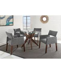 Sets include a table and chairs, and all orders come with free shipping. Steve Silver Amy 5 Pc Dining Set Round Glass Table 4 Side Chairs In Gray Reviews Furniture Macy S