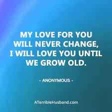My Love For You Will Never Change I Will Love You Until We Grow Old Never Change Quotes Change Quotes Love You
