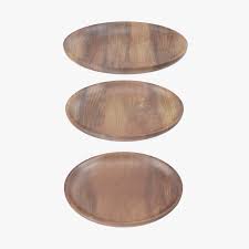 Wooden Serving Plate Round 3d Model Ad Serving Wooden Model Plate Wooden Serving Plates 3d Model