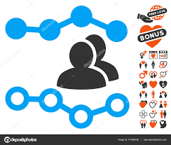 People Charts Icon With Lovely Bonus Stock Vector