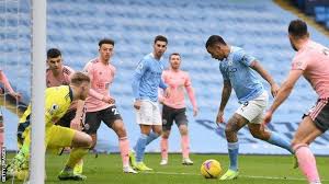 Man city goalscorer riyad mahrez told bt sport: Manchester City 1 0 Sheffield United Gabriel Jesus Strikes In Narrow Victory Bbc Sport