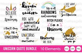 Download Unicorn Quote Bundle Graphic By Cutfilesgallery Creative Fabrica