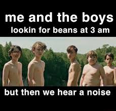 This made me think of you handsome boys by bookluvr83 more memes. Me And The Boys Lookin For Beans At 3 Am But Then We Hear A Noise