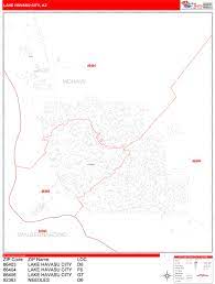 Zip Code Lake Havasu Arizona Lake Havasu City Arizona Zip Code Wall Map Red Line Style By Marketmaps Mapsales