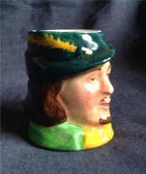 Miniature Ceramic ROBIN HOOD Toby Jug Character Lancaster Sandland Ware