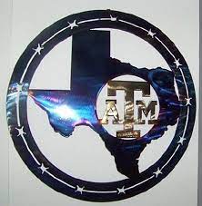 Texas A M Set Inside State Of Texas Metal Art Texas Metal Art Metal Art Texas Gifts