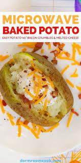 Microwave Baked Potato Recipe Dorm Room Cook Recipe In 2020 Recipes Cooking Pulled Pork Cooking